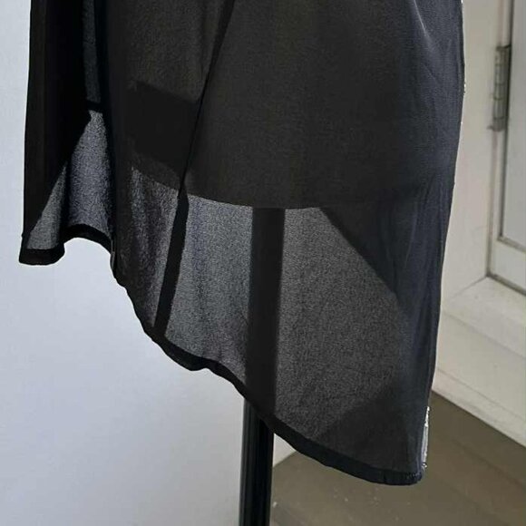 Rudsak Luxe Black Sheer Tunic With Sparkling Sequin Panels & Elegant Flow – US S - Picture 7 of 10